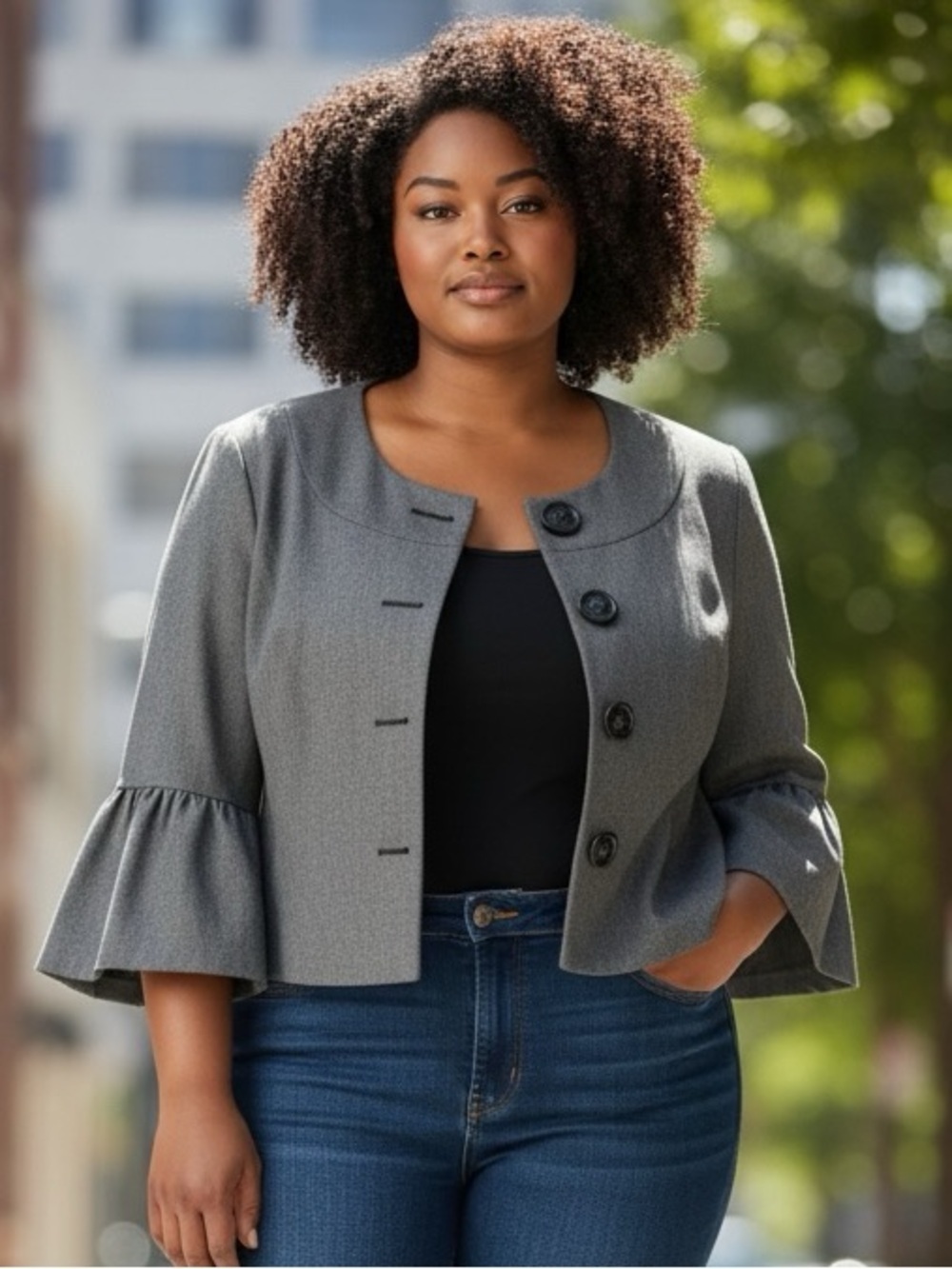Apt 9 Jacket with ruffle sleeve size 10